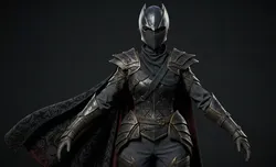 High Detail Rigged Armored Female Base Mesh or body with Quads  3D model