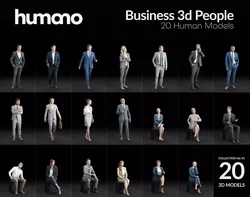 Humano 20-Collection 01- OFFICE BUSINESS PEOPLE - 20x 3D models  3D model