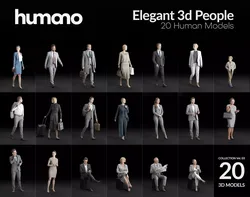 Humano 20-Collection 03 - ELEGANT STREET PEOPLE -20x 3D models  3D model