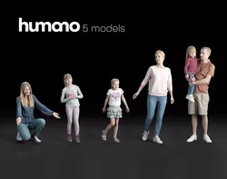Humano 5-Pack - PEOPLE - HOME - FAMILY - 5x 3D models 02C