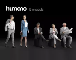 Humano 5-Pack - STREET - CAFE - RESTAURANT - 5x 3D models 03B