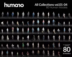 Humano 80 - Library - POSED PEOPLE LIBRARY - 80x 3D models  3D model