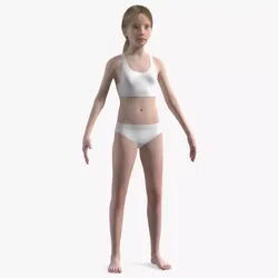Kid Girl Fur 3D model