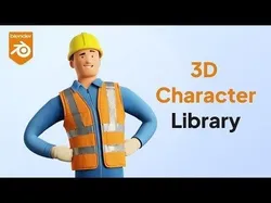 Male Cartoon Worker Builder Character Illustration Low-poly 3D model