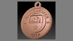 Manchester City FC keychain badge Printable and Renderable 3D Print Model in Keychains 553226