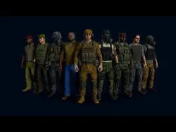 Modular military character Low-poly 3D model