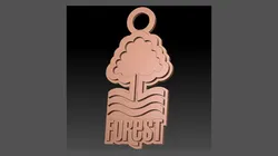 Nottingham Forest FC keychain badge Printable and Renderable 3D Print Model in Keychains 553231
