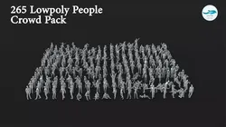 People Crowd Set-03 264  Low-poly 3D model