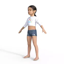Realistic Girl Child Rigged 3D model
