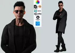 Realistic Secret Agent Man Ready unreal Blender Low-poly 3D model