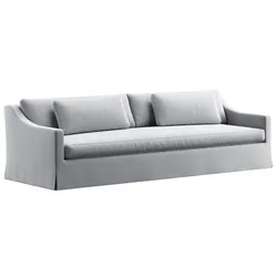 RH Belgian classic slope arm slipcovered bench-seat sofa