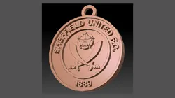 Sheffield United FC keychain Logo Printable and Renderable 3D Print Model in Keychains 553232