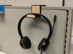 Soporte para auriculares de cubículo con acento de madera - Modelo de impresión 3D gratuito