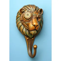 Steampunk Lion Head Wall Hook (High Detail)