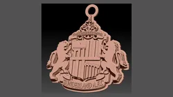 Sunderland FC keychain Logo Printable and Renderable 3D Print Model in Keychains 553234