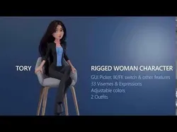 Tory Rigged Woman Character 3D model