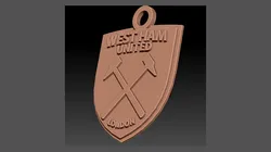 West Ham United FC keychain Logo Printable and Renderable 3D Print Model in Keychains 553237