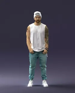 000520 Tattooed Street Man Urban Male Character 3D model