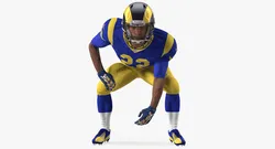 American Football Player LA Rams Rigged 3D model