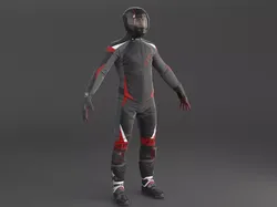 Biker Sport motorcycle rider 3D model