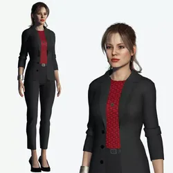 Business Woman in Suit Female 3D Model Low-poly 3D model