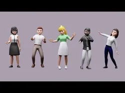 Cartoon characters 3 02 office Low-poly 3D model
