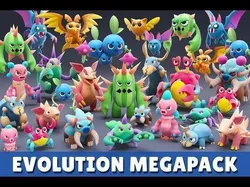 Cartoon Characters - Evolution Mega Pack Low-poly 3D model