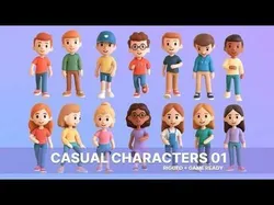 Casual Characters 01 Low-poly 3D model