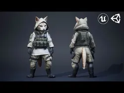 Cat Soldier  Low-poly 3D model