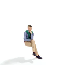 Classy Sitting Man CMan0325-HD2-O01P01-S - 3D Human  Low-poly 3D model