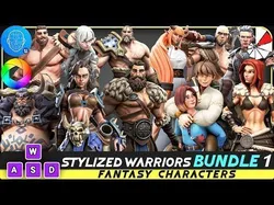 Creatures and Characters - 24x - Stylized Fantasy Mega Bundle Low-poly 3D model