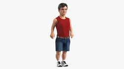 Dwarf Male Character Summer Style Standing Pose 3D model