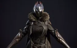 Frost Sentinel Base Mesh Detailed Rigged Female Knight Low-poly 3D model
