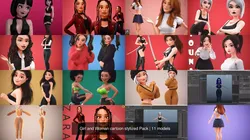 Girl and Woman cartoon stylized Pack