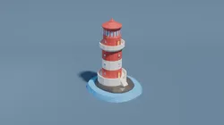 Home Decorations & Ornaments STL تنزيل - Low Poly Island Lighthouse 低多边形海岛灯塔 - 小神龙long