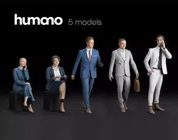 Humano 5-Pack - Business OFFICE - 5x 3D models 01A