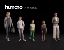Humano 5-Pack - PEOPLE - DIVERSE - STREET - 5x 3D models 04C