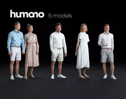 Humano 5-Pack - PEOPLE - SMART CASUAL - PARTY - 5x 3d models 05D