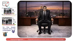 Man in Suit NPC  Rigged Mixamo FBX T Pose Low-poly 3D model