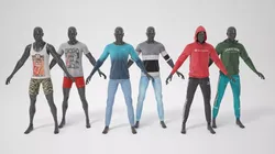 Man mannequin with clothes  A-pose 3D model