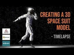 Midpoly female astronaut 3D model Low-poly 3D model