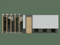 Modern Glasswood building Showroom Free
