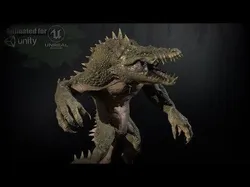 MutantCrocodile crocodile creature Low-poly 3D model