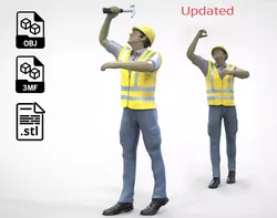 N4 Construction Worker 1 64 Miniature working with hammer  3D print model