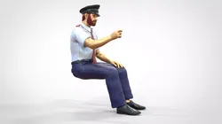 N6 Sitting Man Pilot  3D print model