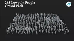 People Crowd Set-02 265 Low-poly 3D model