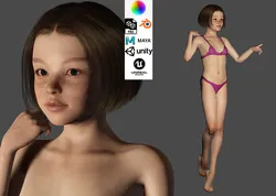 Realistic Girl rig facial