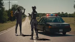Robber Surrendering to Police Officer 3D model