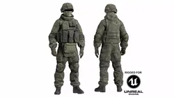 Russian Soldier Ratnik V2 Low-poly 3D model