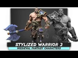 Stylized Warrior 03 - Fantasy Characters - Axe Heroes - 32 Low-poly 3D model